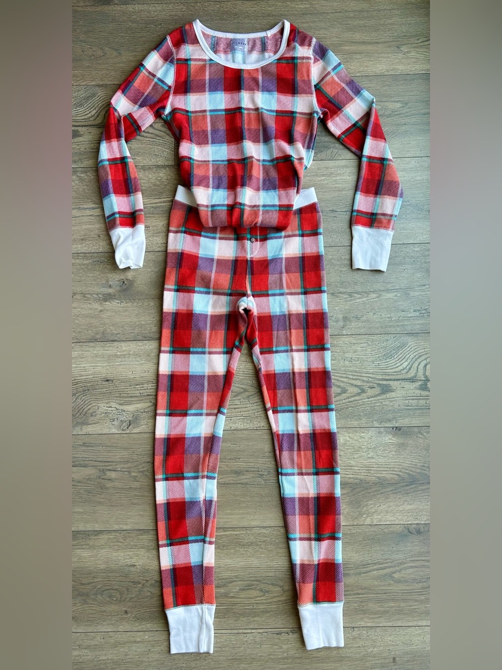 Old Navy Cozy Red Plaid Thermal Two-Piece Pajamas